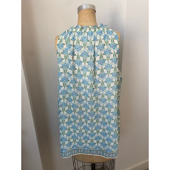 Max Studio Light Blue Sleeveless A-Line Top with Drawstring Neckline size L nwt - Picture 5 of 9